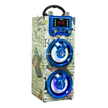 Wooden Portable Speaker with Karaoke and FM Radio